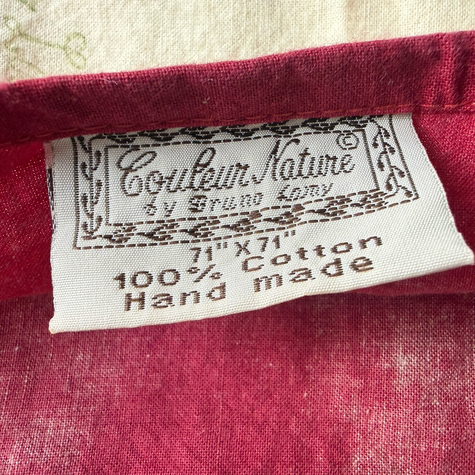 Couleur Nature Square Tablecloth Bruno Lamy Hand Made 70"X70" EUC French Country