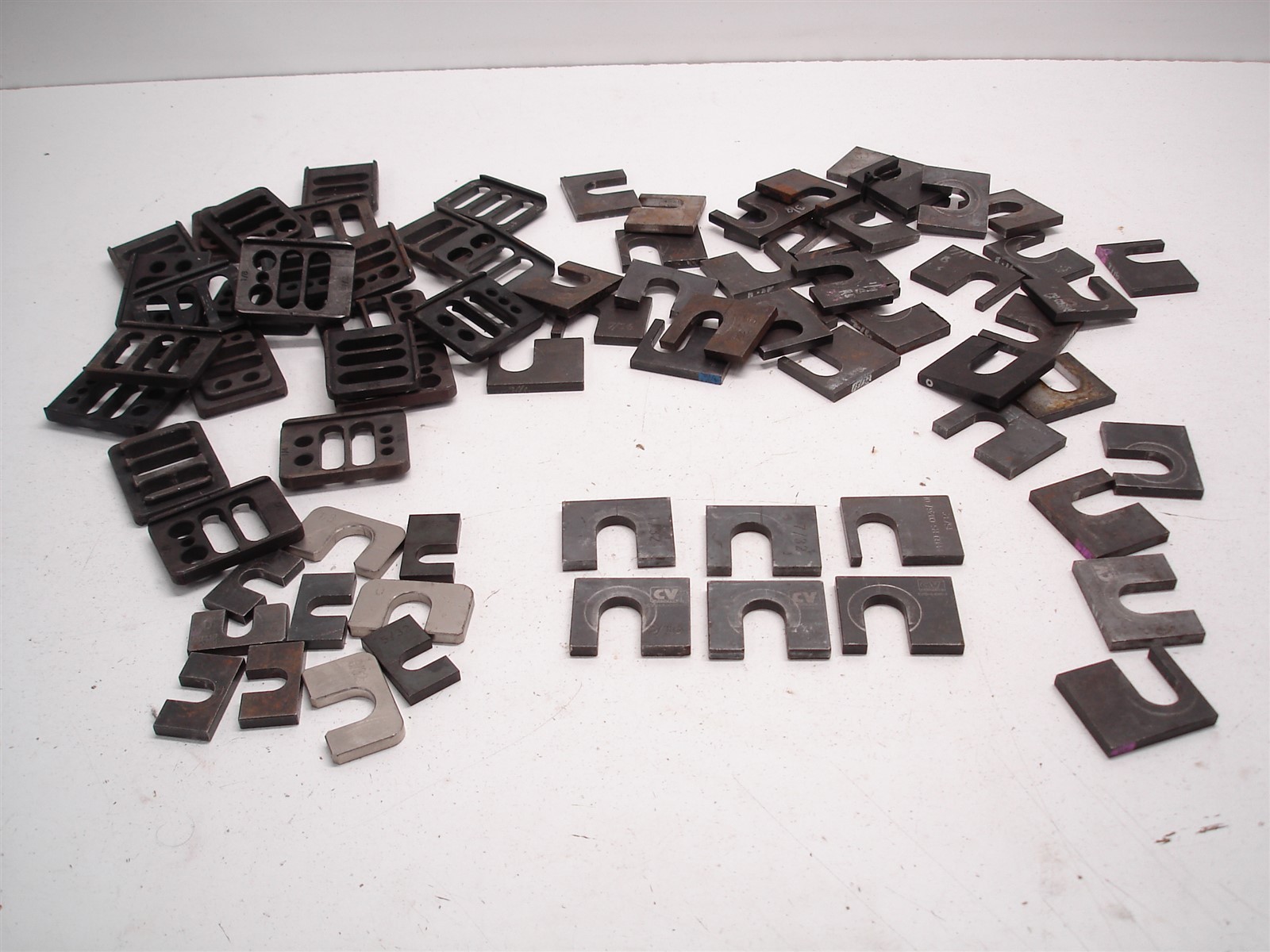 77 NASCAR LOWER CONTROL ARM ECCENTRIC SLUGS & POCKET SLUG PLATES - STEEL & ALUM