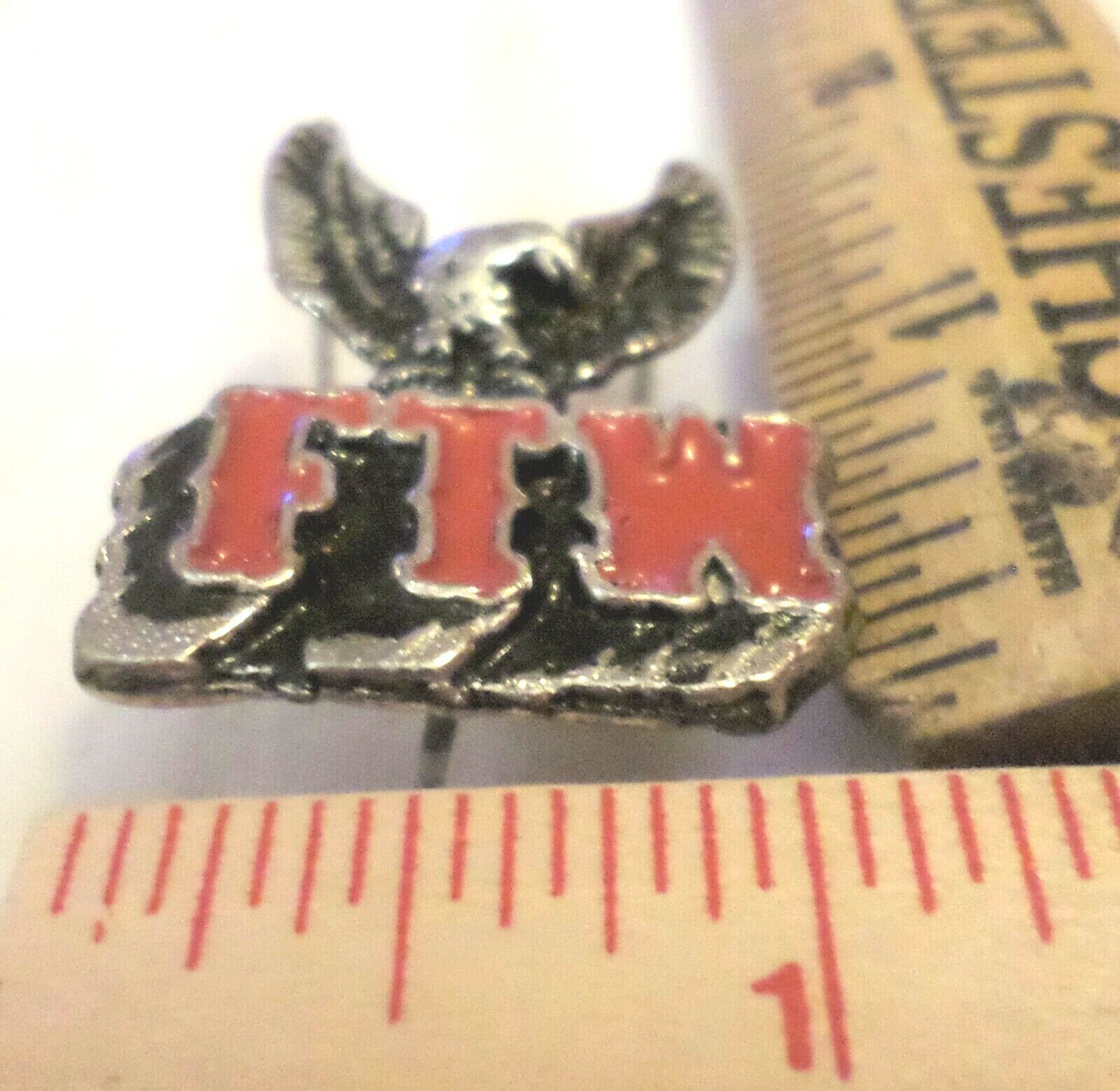 FTW pin vintage collectible old biker vest hat pinback motorcycle memorabilia