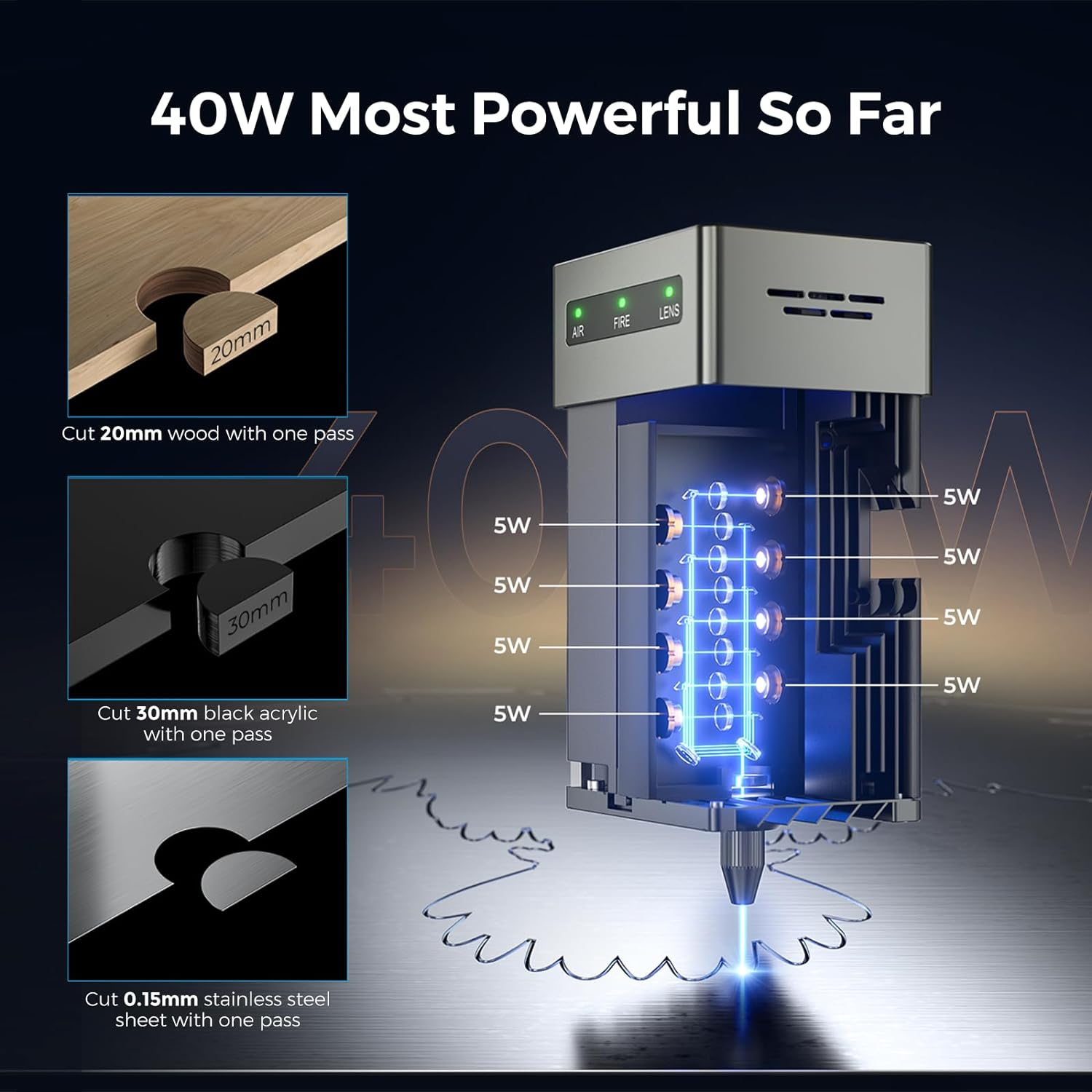 Creality Falcon2 Pro 40W Laser Engraver,High-Precision Cutter for Wood and Metal