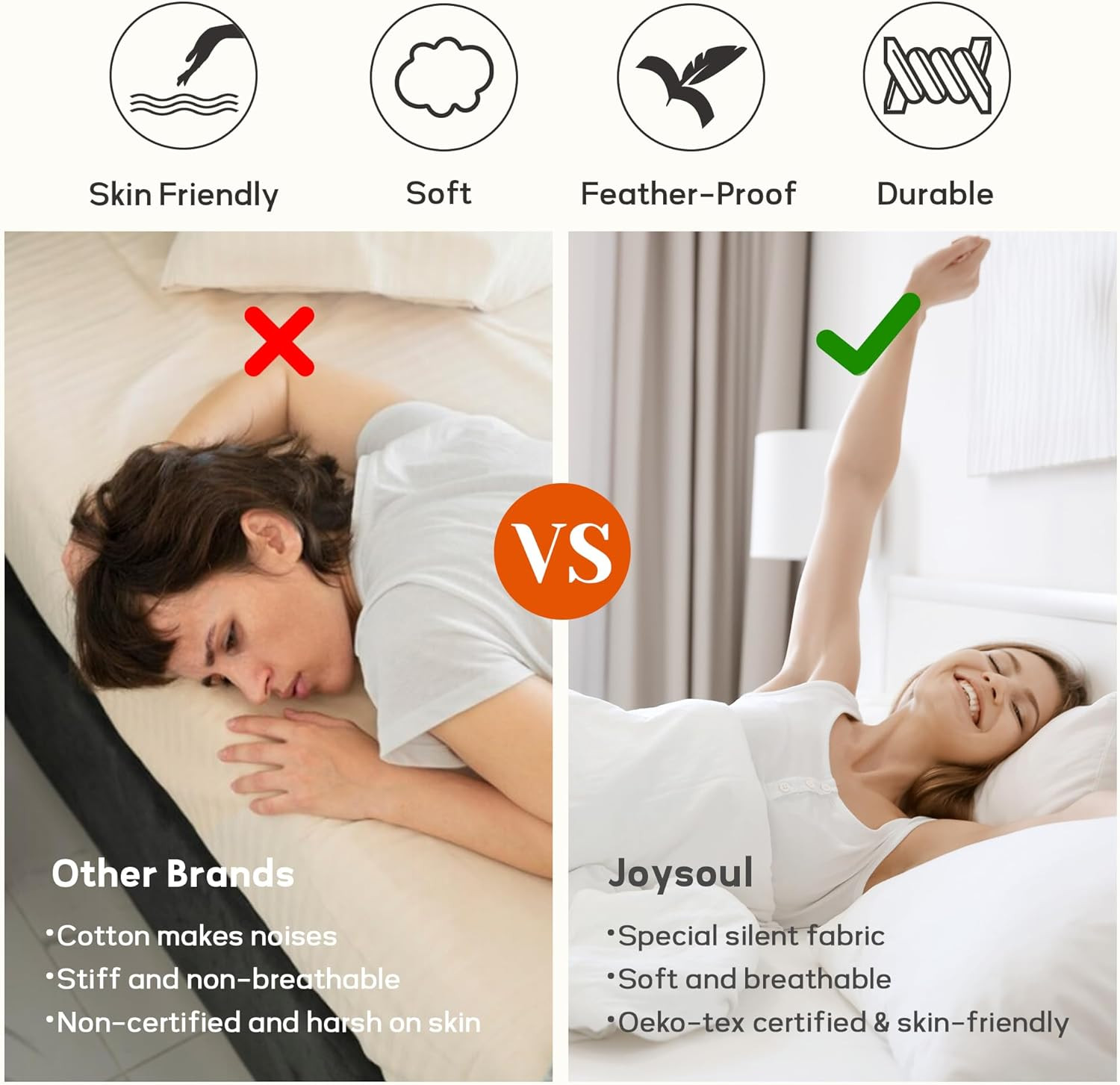 Queen Size down Comforter - All Season Ultra Soft Goose down & Feather Fiber Fil