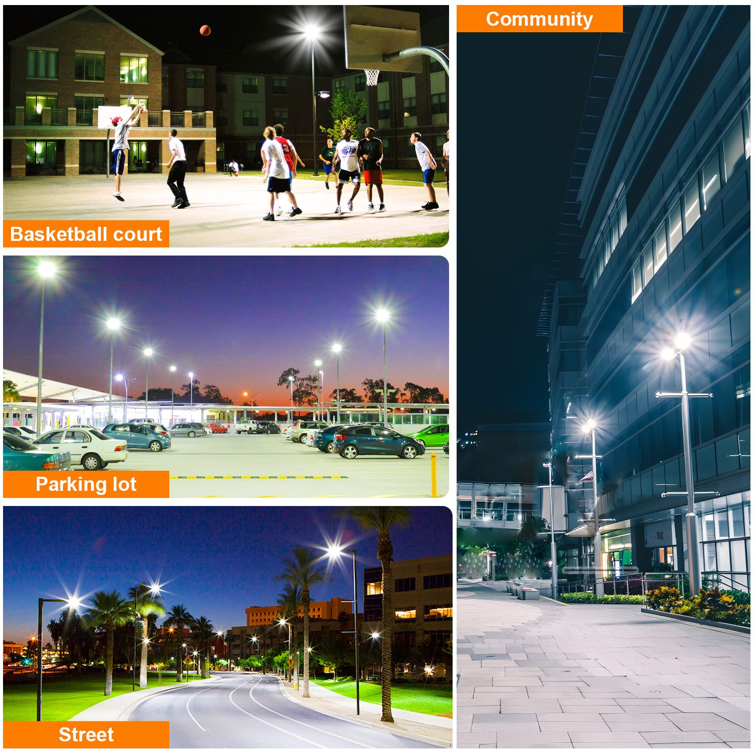 320W LED Parking Lot Light with Dusk-to-Dawn Photocell Commercial Street Lights