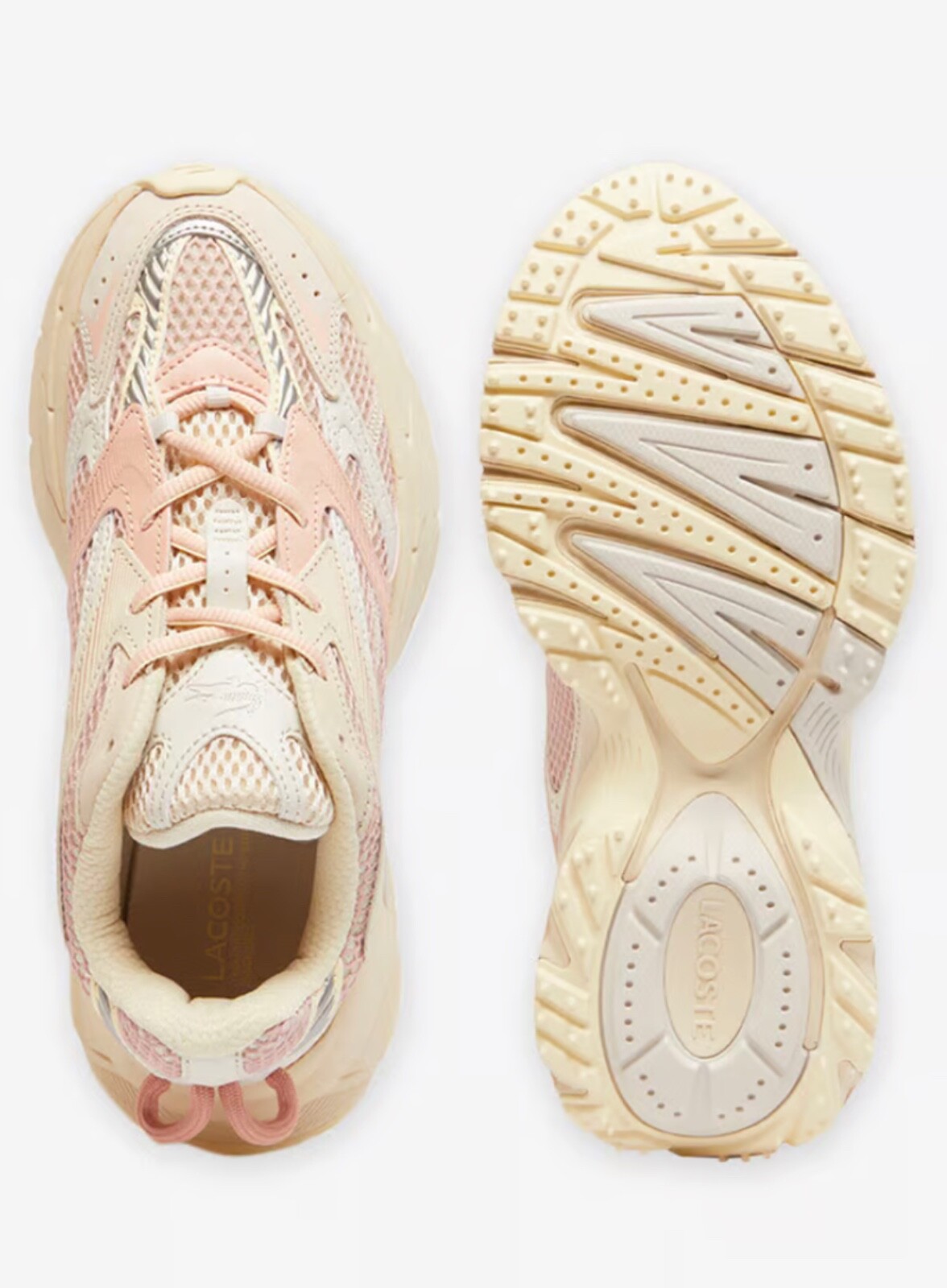 Lacoste L003 NEO SHOT Women's Sneakers Off White / Light Pink. Sizes 5 to 10 USA