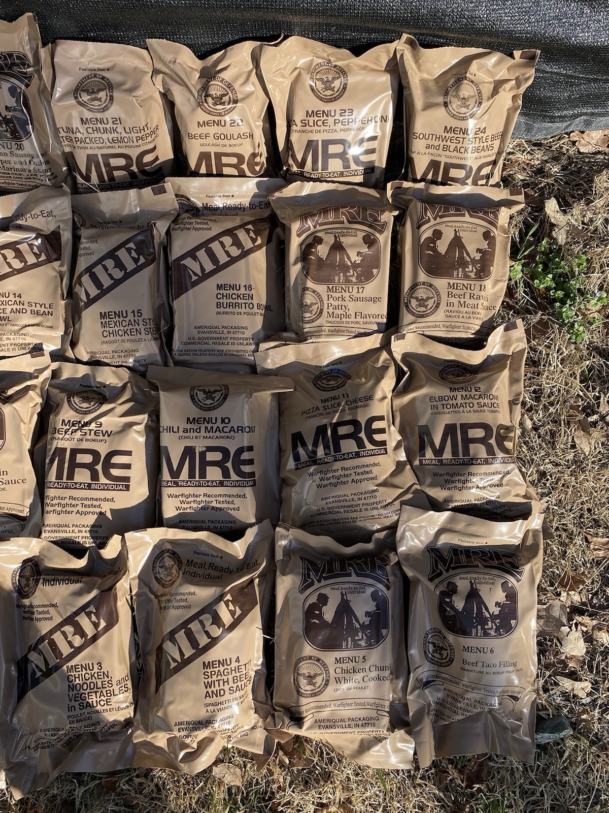 MRE U.S. Military Ready to Eat Meals INSP 2025 Case A & B 24 Meals FREE SHIP