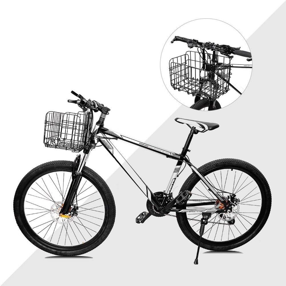 Foldable Bike Front Rear Basket Bicycle Handlebar Rack Pack Carrier Basket Set