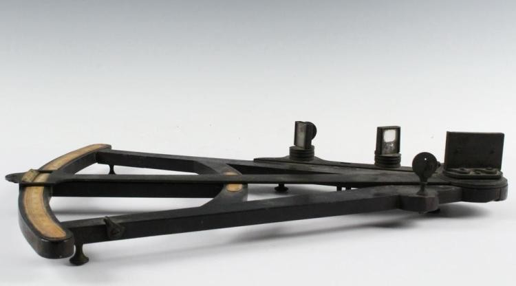 18th Century James Chapman Large 17" Marine Hadley's Quadrant Scroll Work on Arm