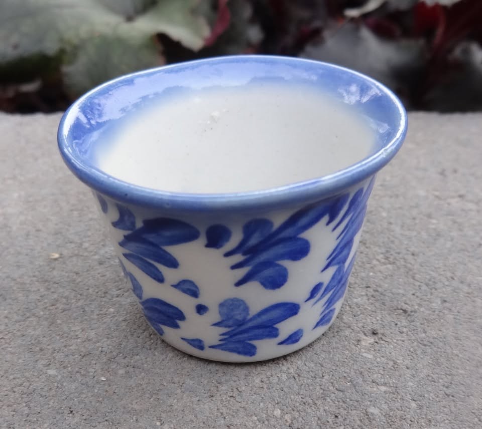 Tiny, Flow-Blue Style Porcelain Open Salt Dip, Cellar, Dish!