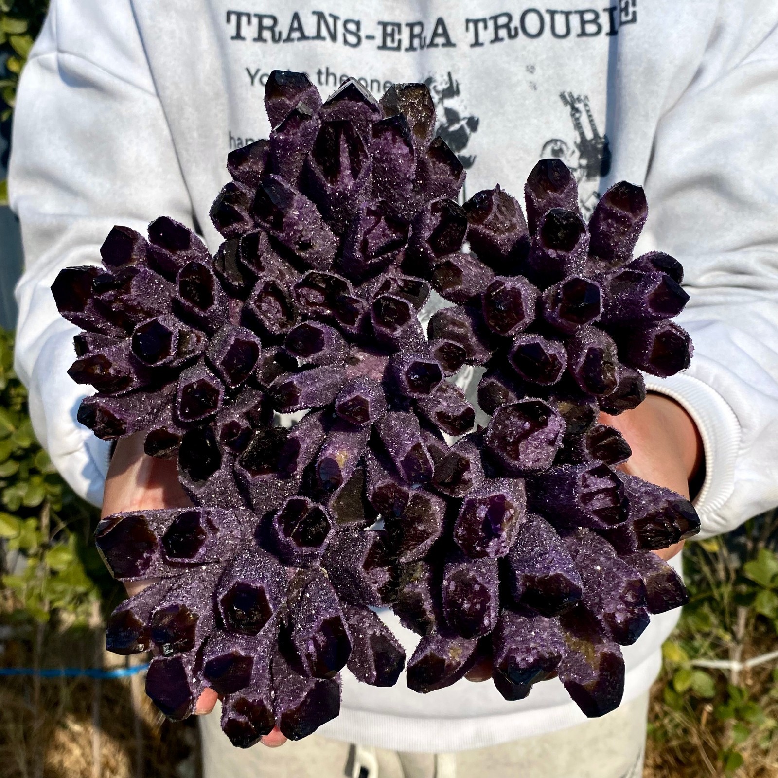 6.34LB New find purple Phantom Quartz Crystal Cluster mineral samples healing