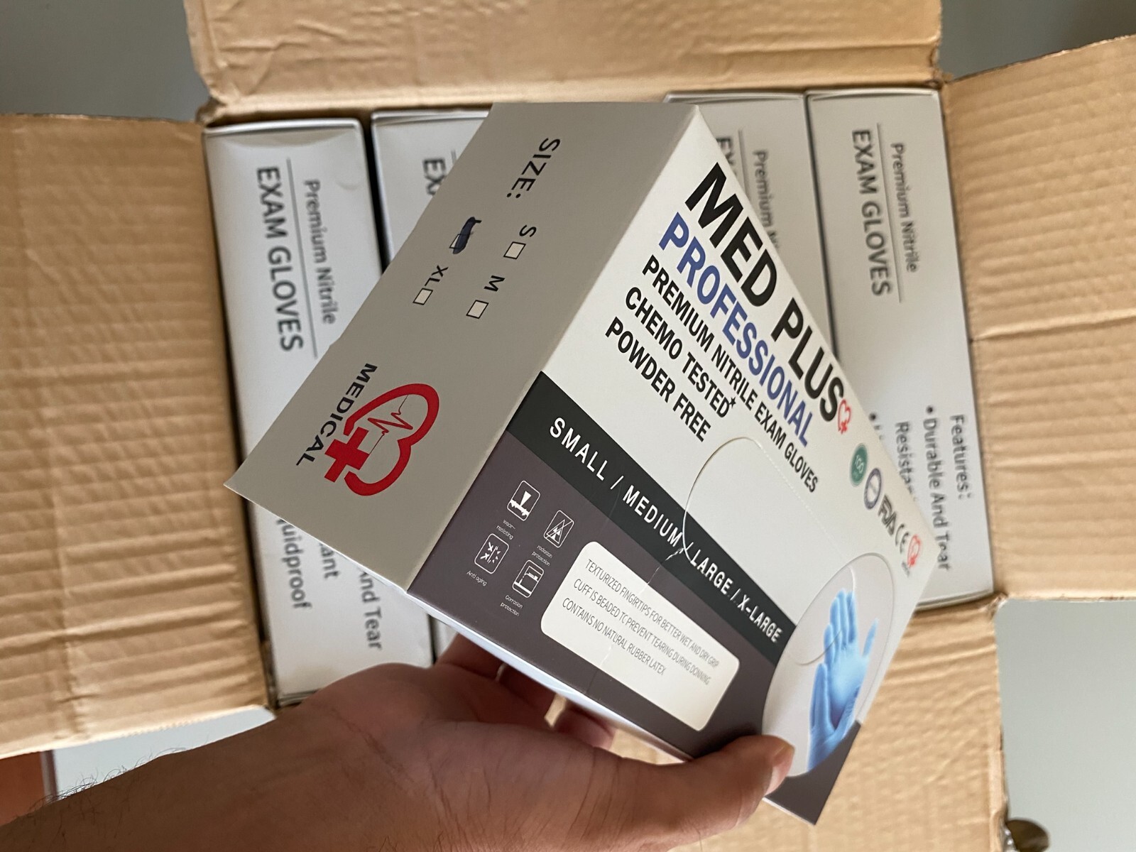 1000 Med Plus© Nitrile Exam Gloves Chemo-Rated (Powder Free Vinyl Latex) Medical