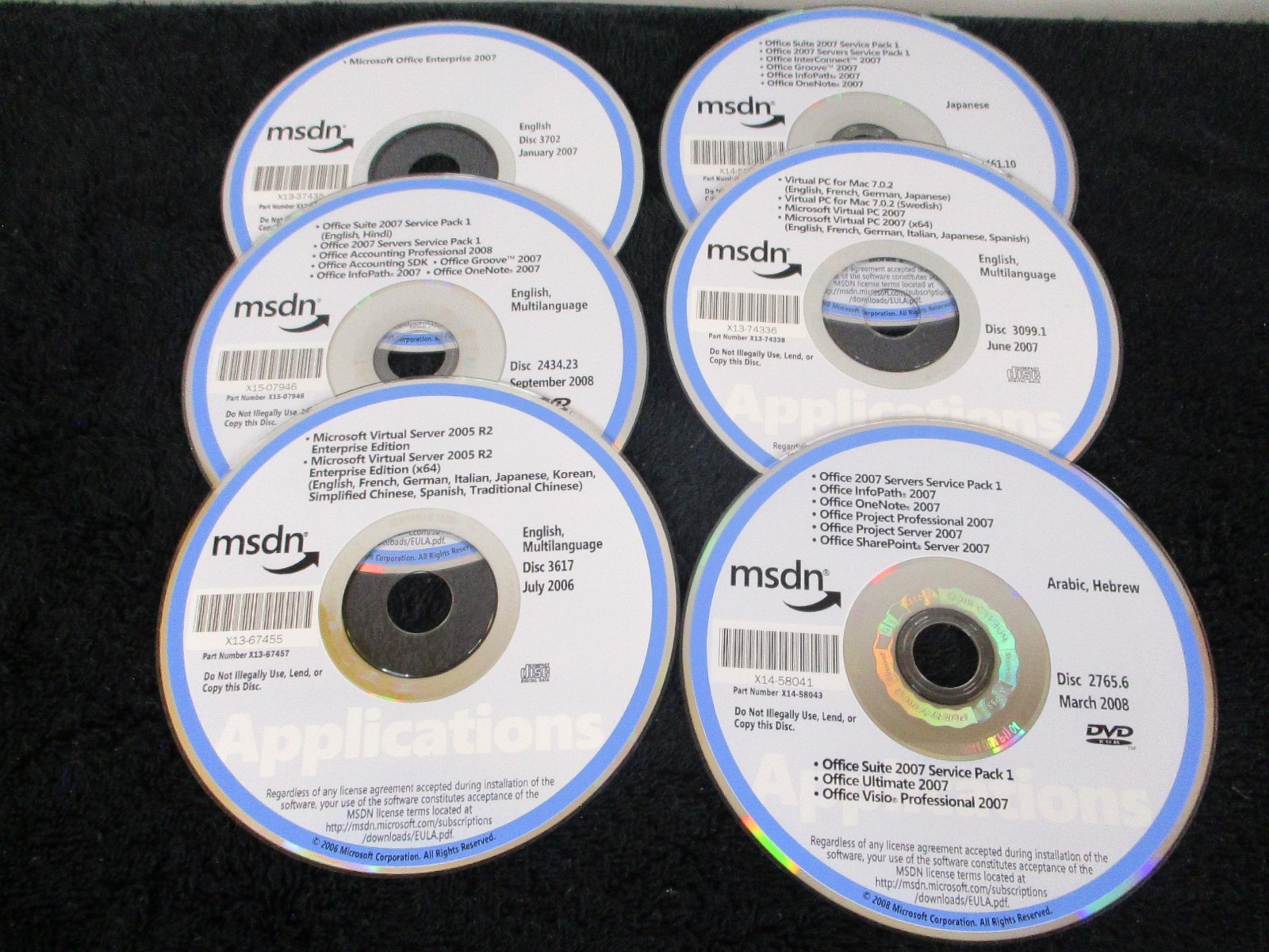 MICROSOFT MSDN Software Discs w/Storage Case Lot of 49