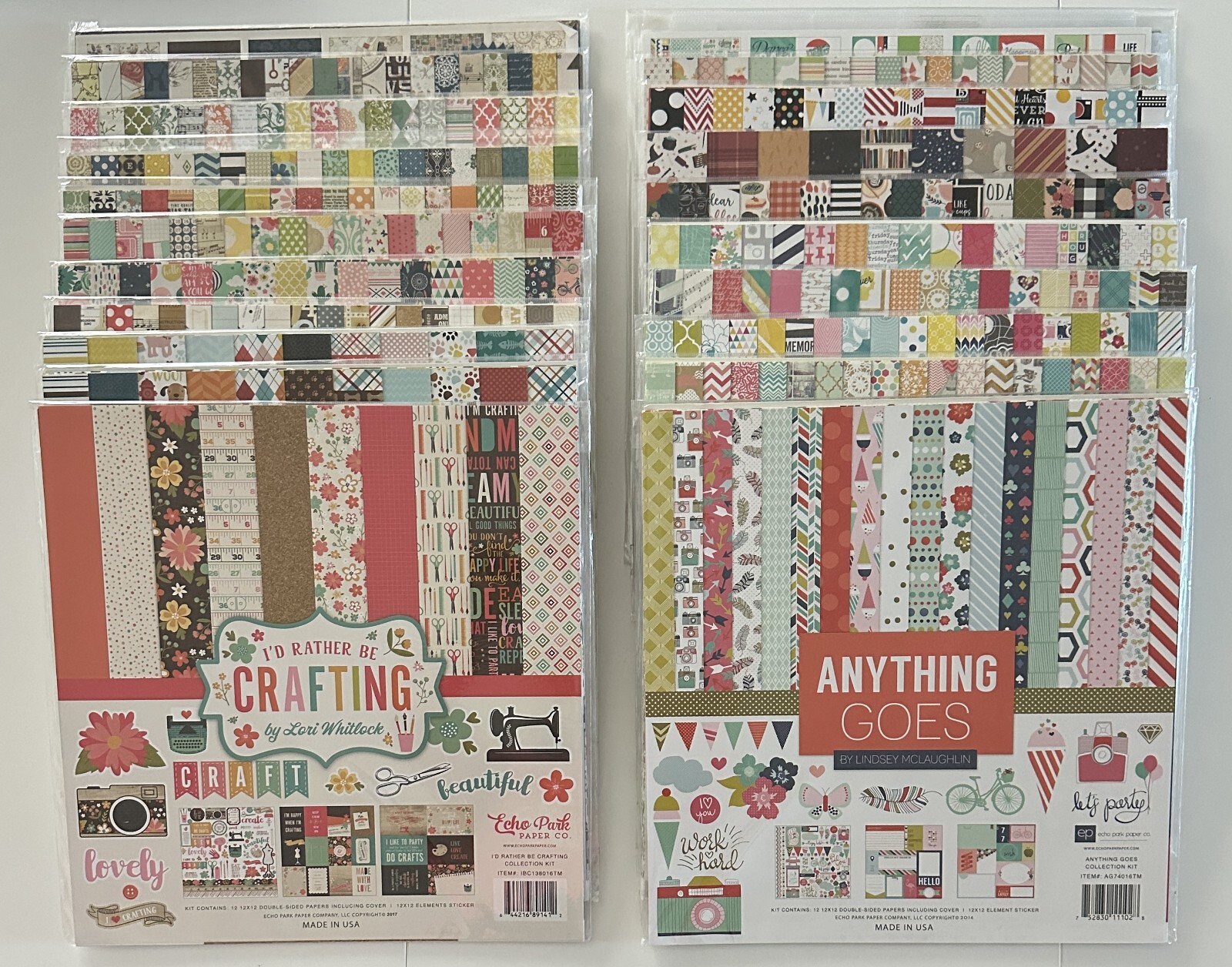 Echo Park 12 x 12 Paper Pack Multiple Variations Available-You Choose