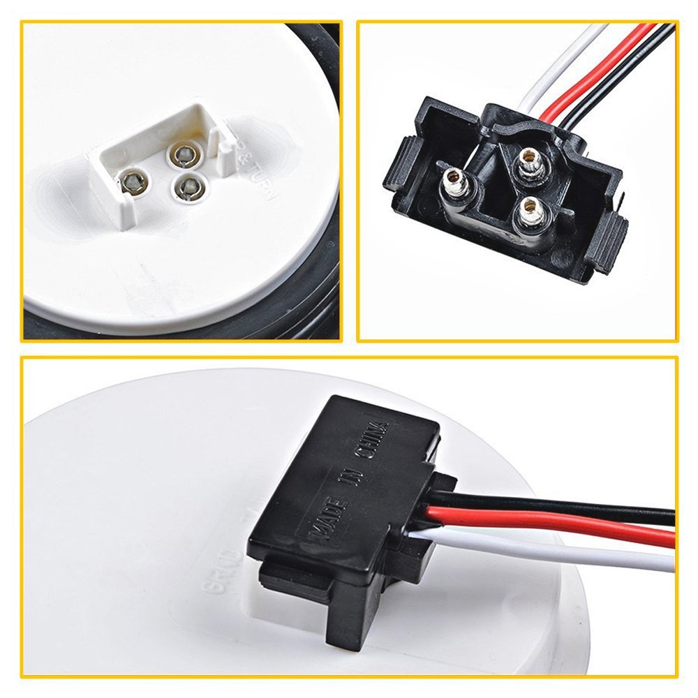 4"inch Round Red 12-LED Truck Trailer Stop Turn Tail Brake Lights Waterproof 12V