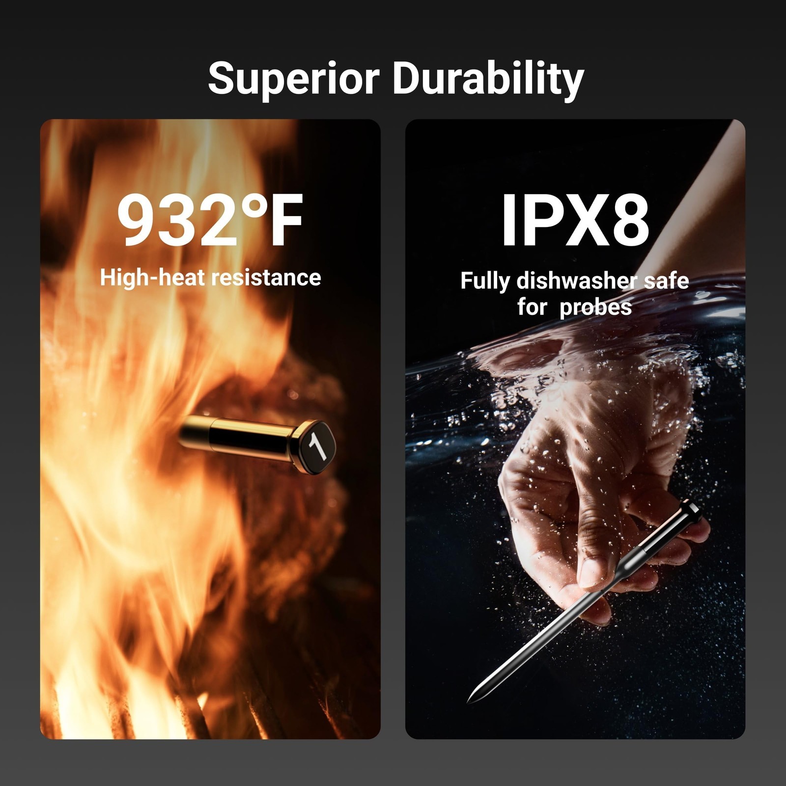 THERMOMAVEN G2 Wireless Thermometer - 2 Probe Set Standalone Base & WiFi WT07