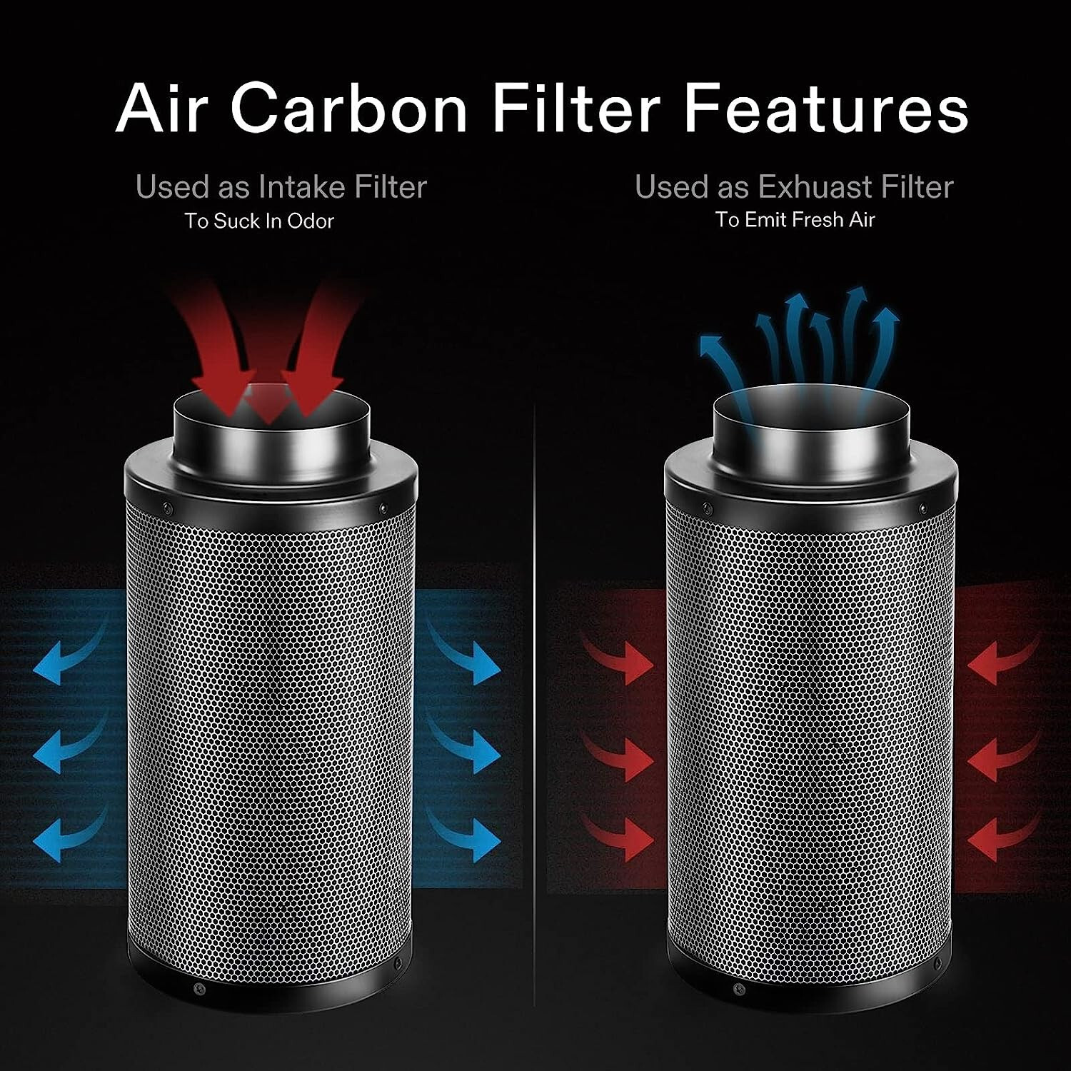 VIVOSUN 4" Air Carbon Filter Smelliness Control w/ Australia Virgin Charcoal