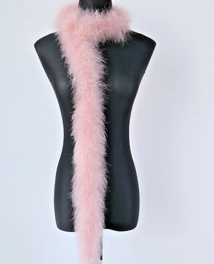 20g Blush Pink Fluffy Marabou Boa 2 Yards Long Thick Turkey Feather Boa