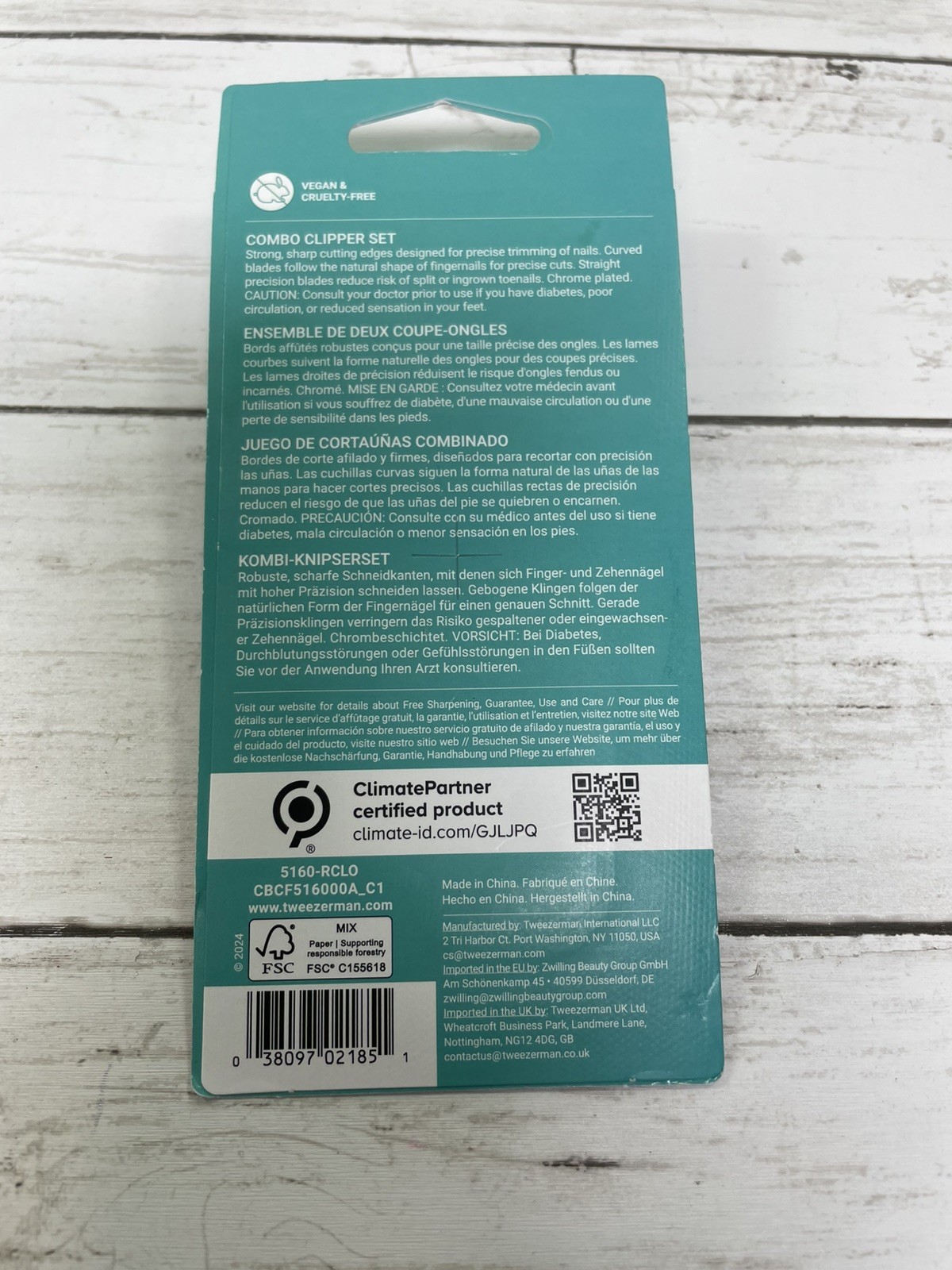 Tweezerman Nail Combo Clipper Set with Fingernail and Toenail Clippers - NEW