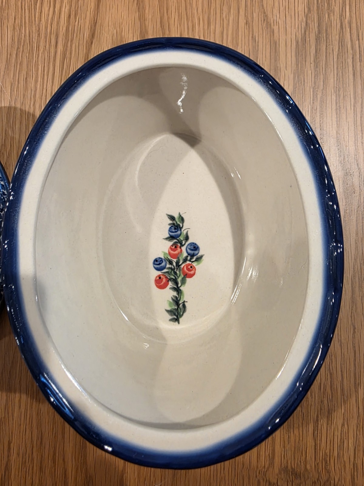 Polish Stoneware Chicken Hen Unikat Poland Hand Painted