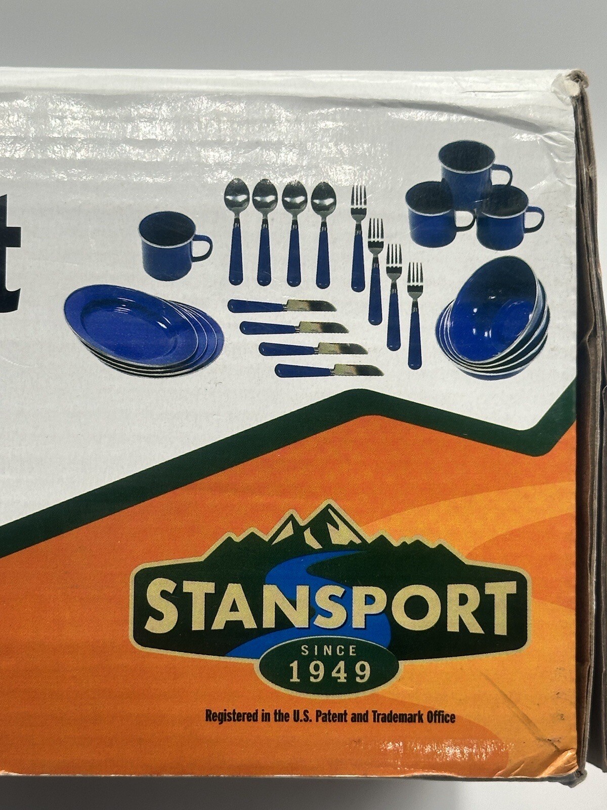 Tableware Set Enamel On Steel Service For 4 NOS Unopened Box