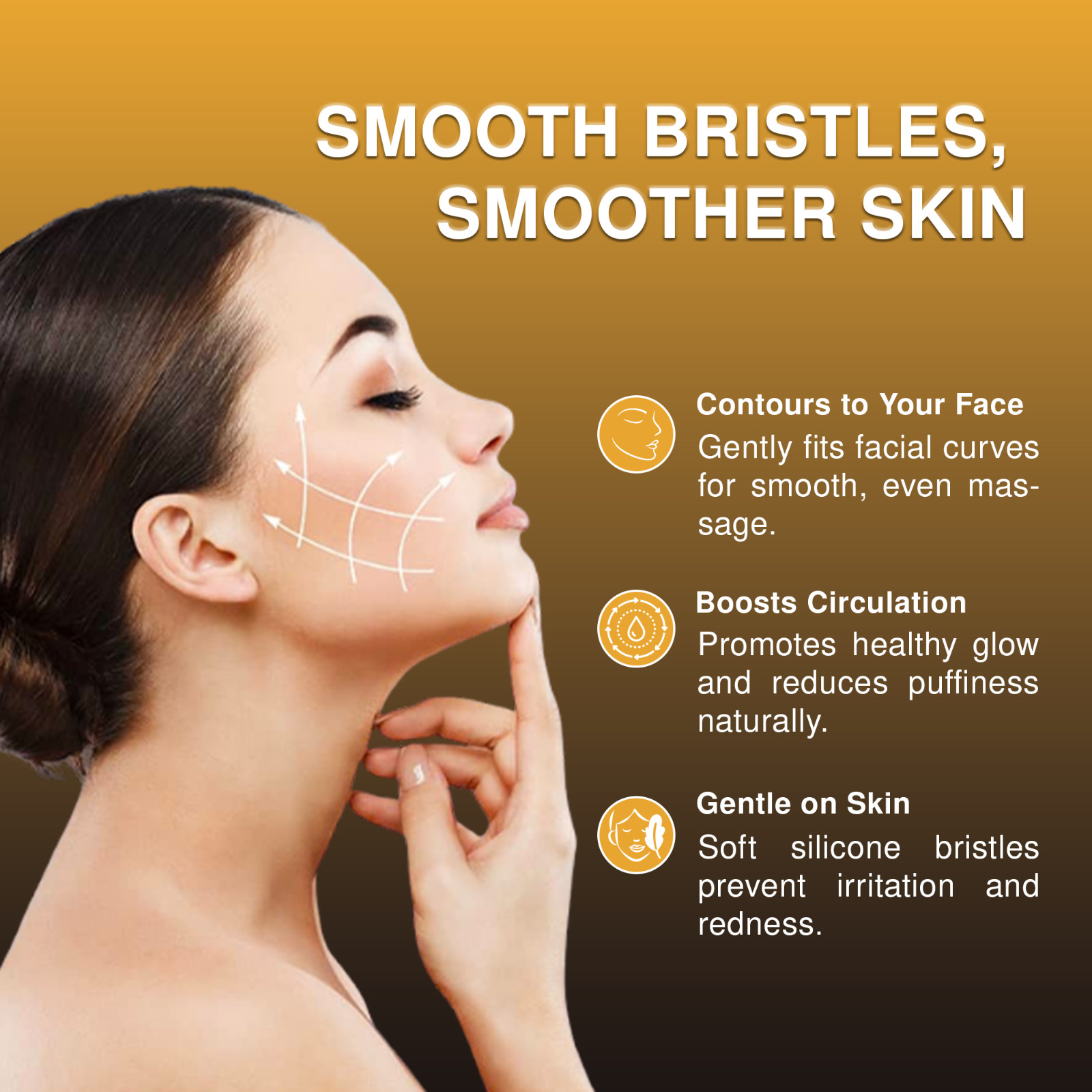 2PCs Lymphatic Contour Face Brush, Lymphatic Drainage Massager by Glowiex