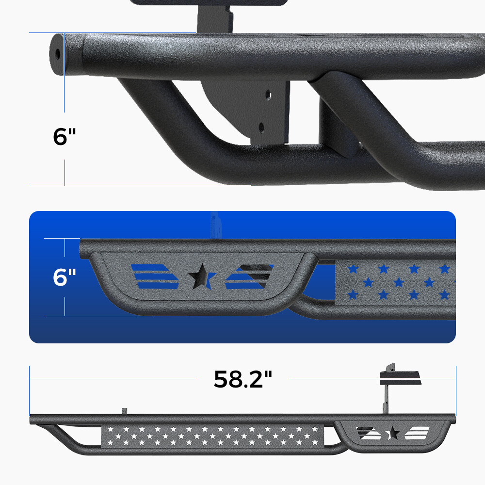 6" Drop Running Boards For 2015-2025 Ford F150 Regular Cab Side Step Nerf Bars