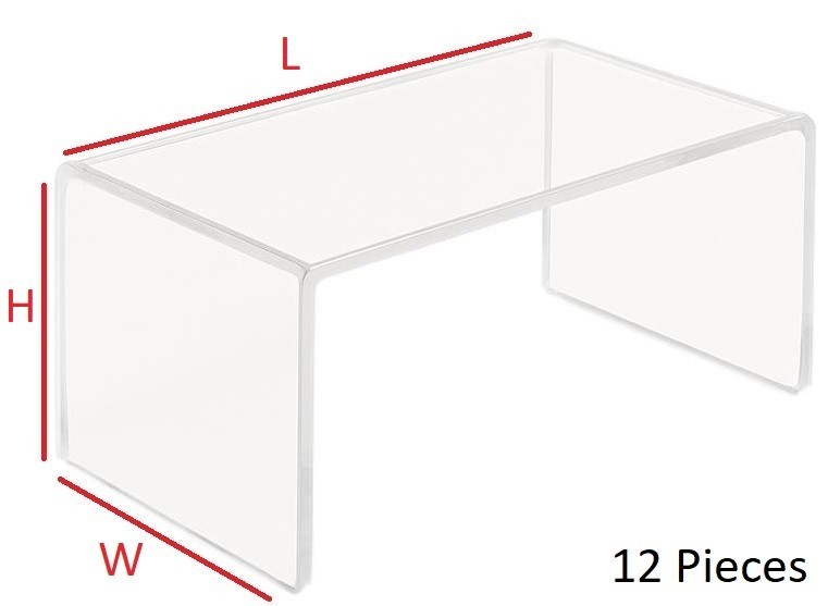 Tz Tagz New Clear Acrylic Riser Display Stands 9x4.5x4.0 Lot of 12