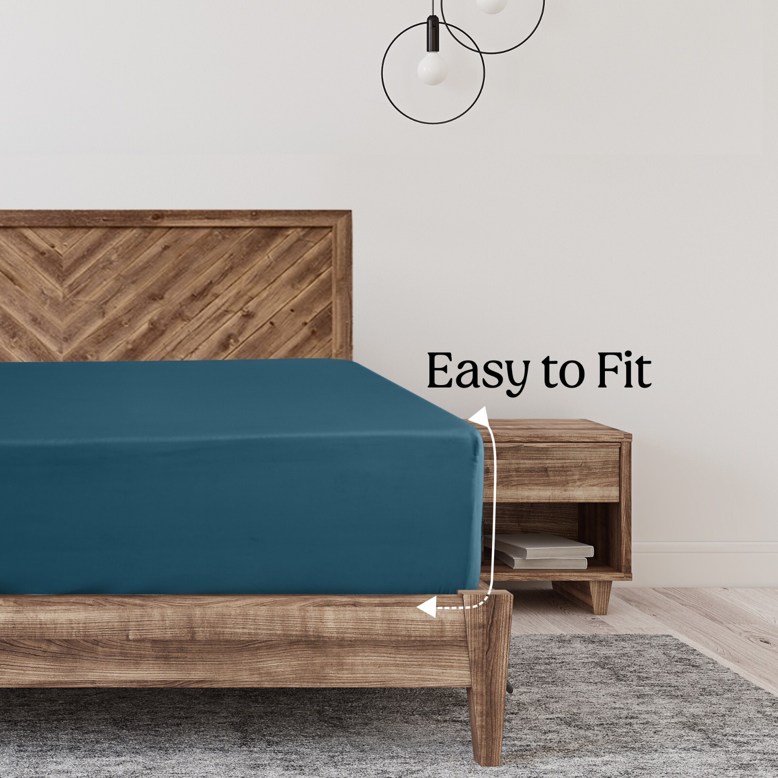 Fitted Sheet Deep Pocket Easy Care Breathable Microfiber Elastic Bedding Sheets