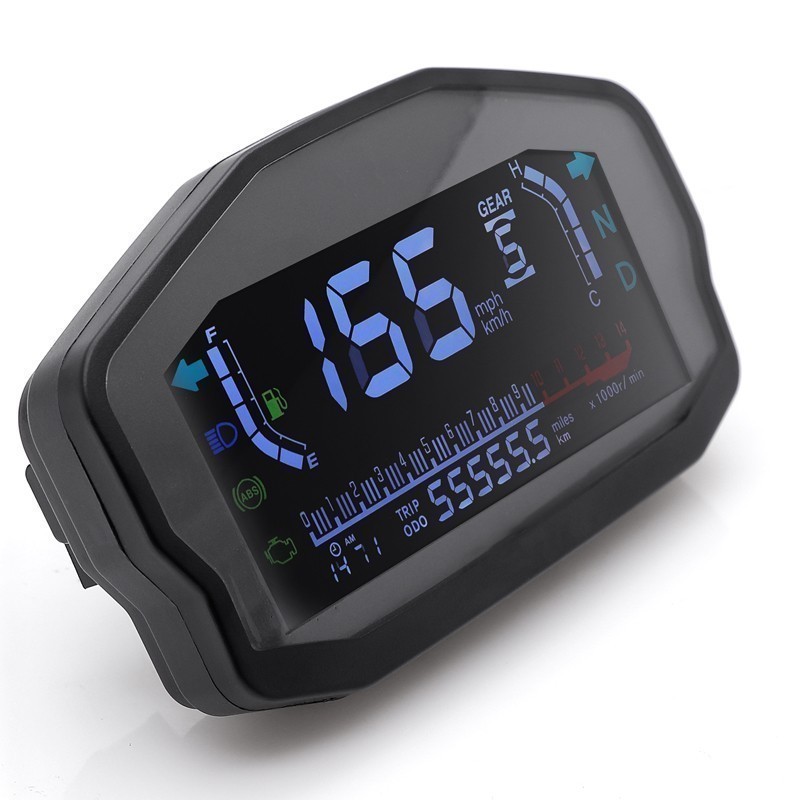 LCD Digital Motorcycle Odometer Speedometer Tachometer KM/H MPH Gauge Universal