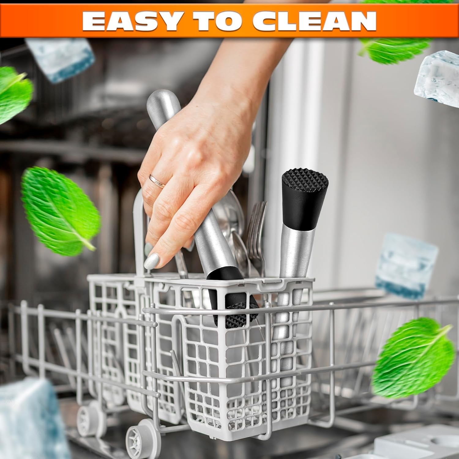 2 Pcs Bar Muddler for Cocktails – 8" Stainless 2 Muddlers, Silver, Black