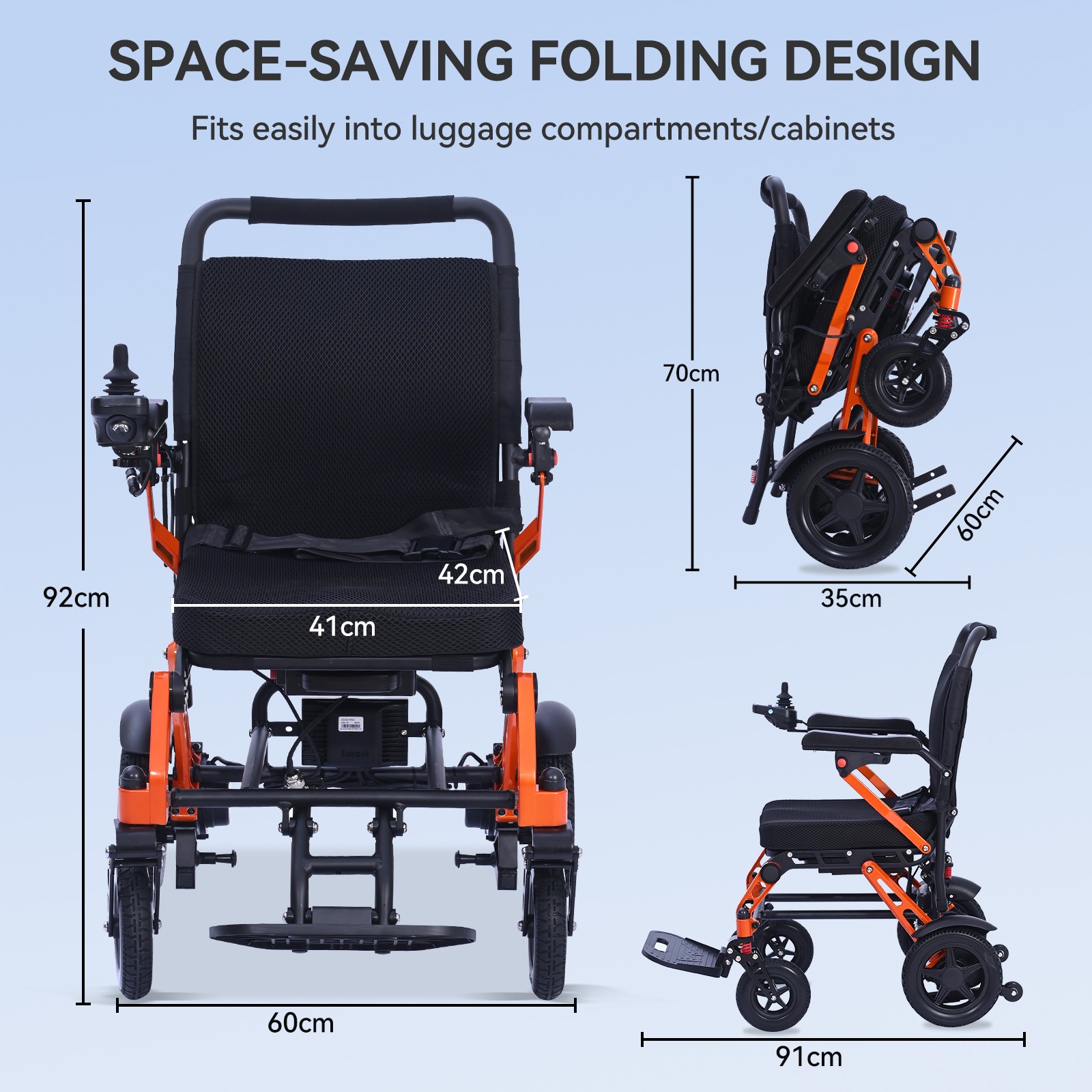 500W Portable Power Wheelchair Foldable Electric Mobility Scooter 330lbs