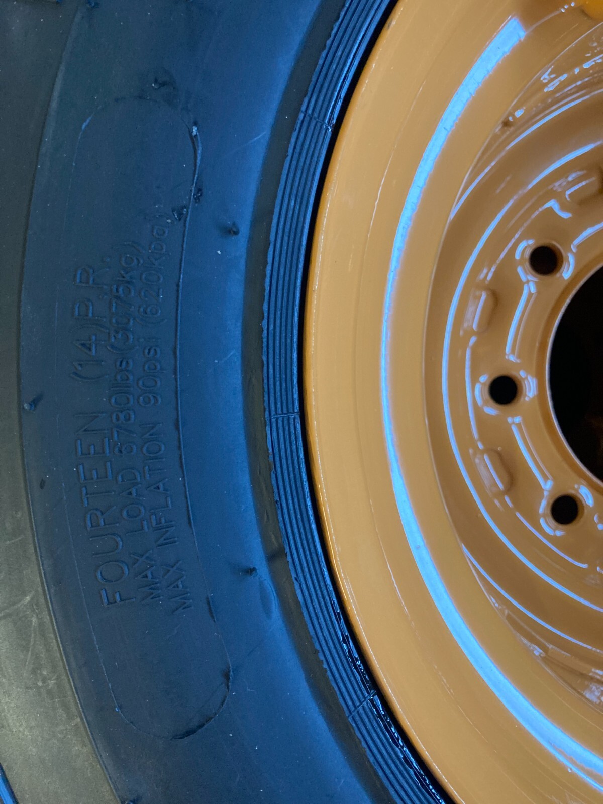 12-16.5 HD Skid Steer Tires/Wheels/Rims-12X16.5 for Case 1845, 1845C, etc. 14PLY