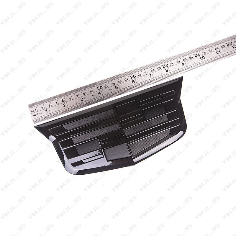 2Pcs Gloss Black Front Grill Trunk Lid Emblem Badge for Cadillac CT6 XT5 ATS XTS