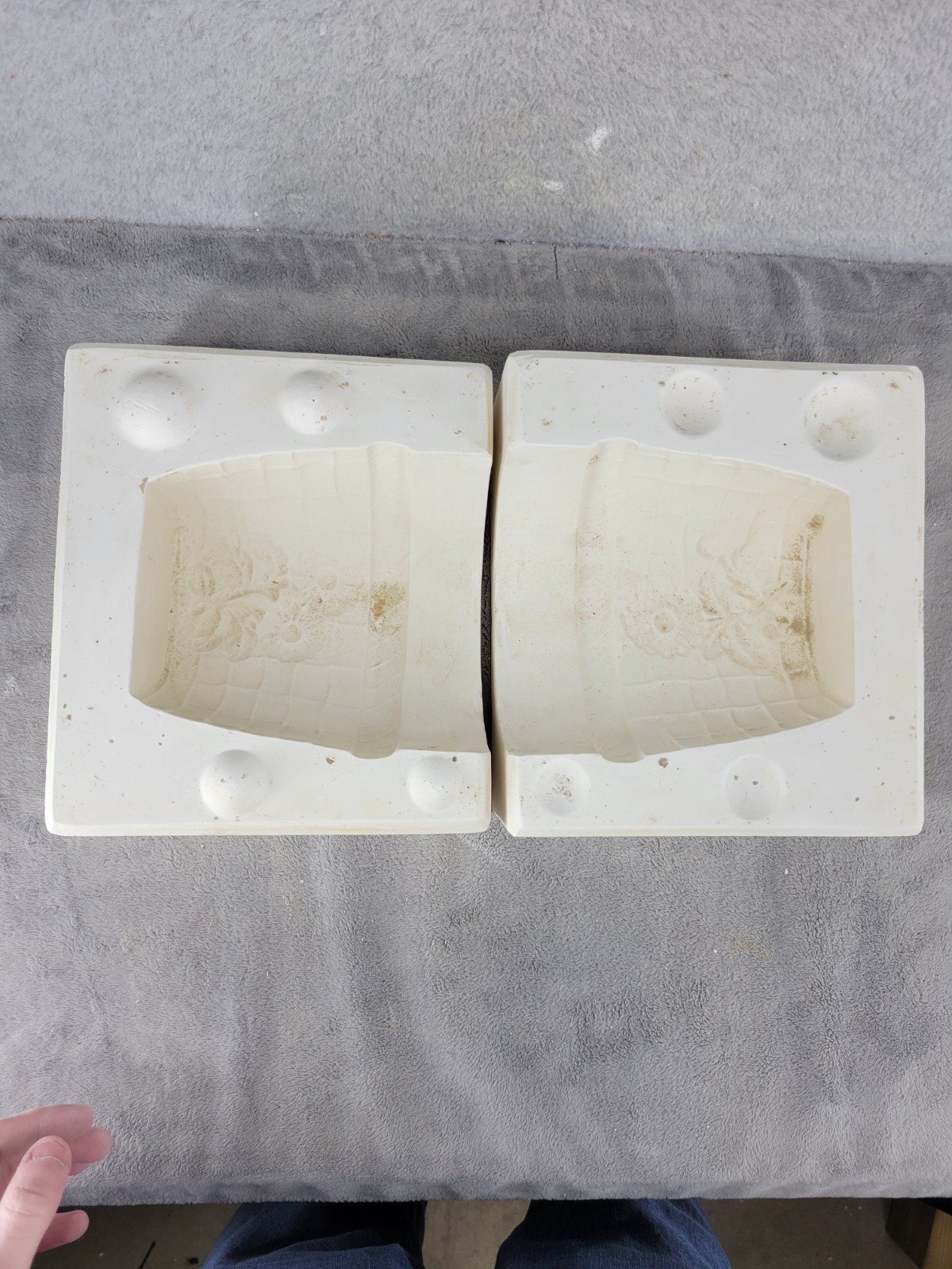 Vintage Ceramic Slip Casting Mold Of Daisy Flower Pot