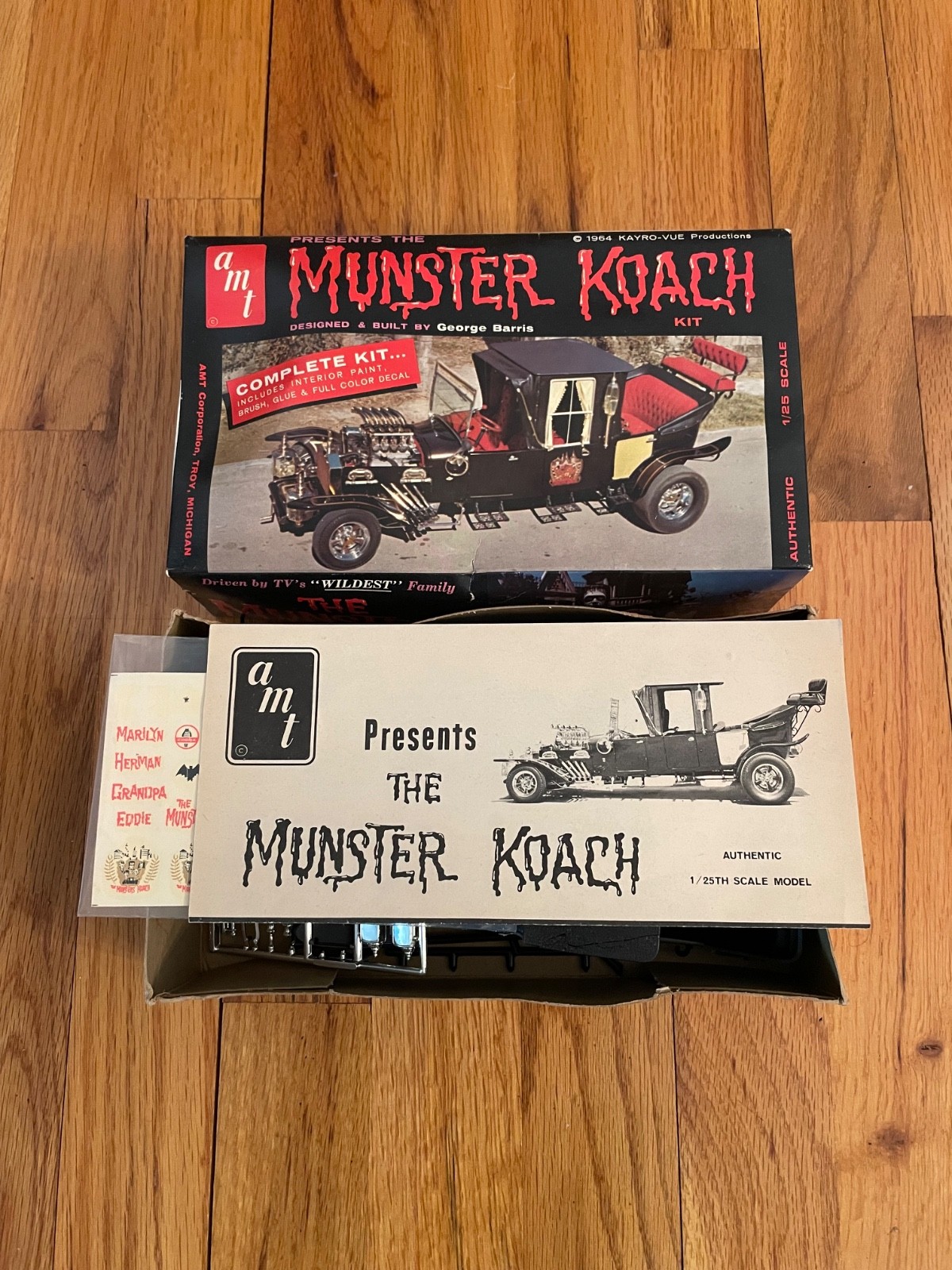 Vintage 1964 AMT MUNSTER KOACH Model Kit, George Barris