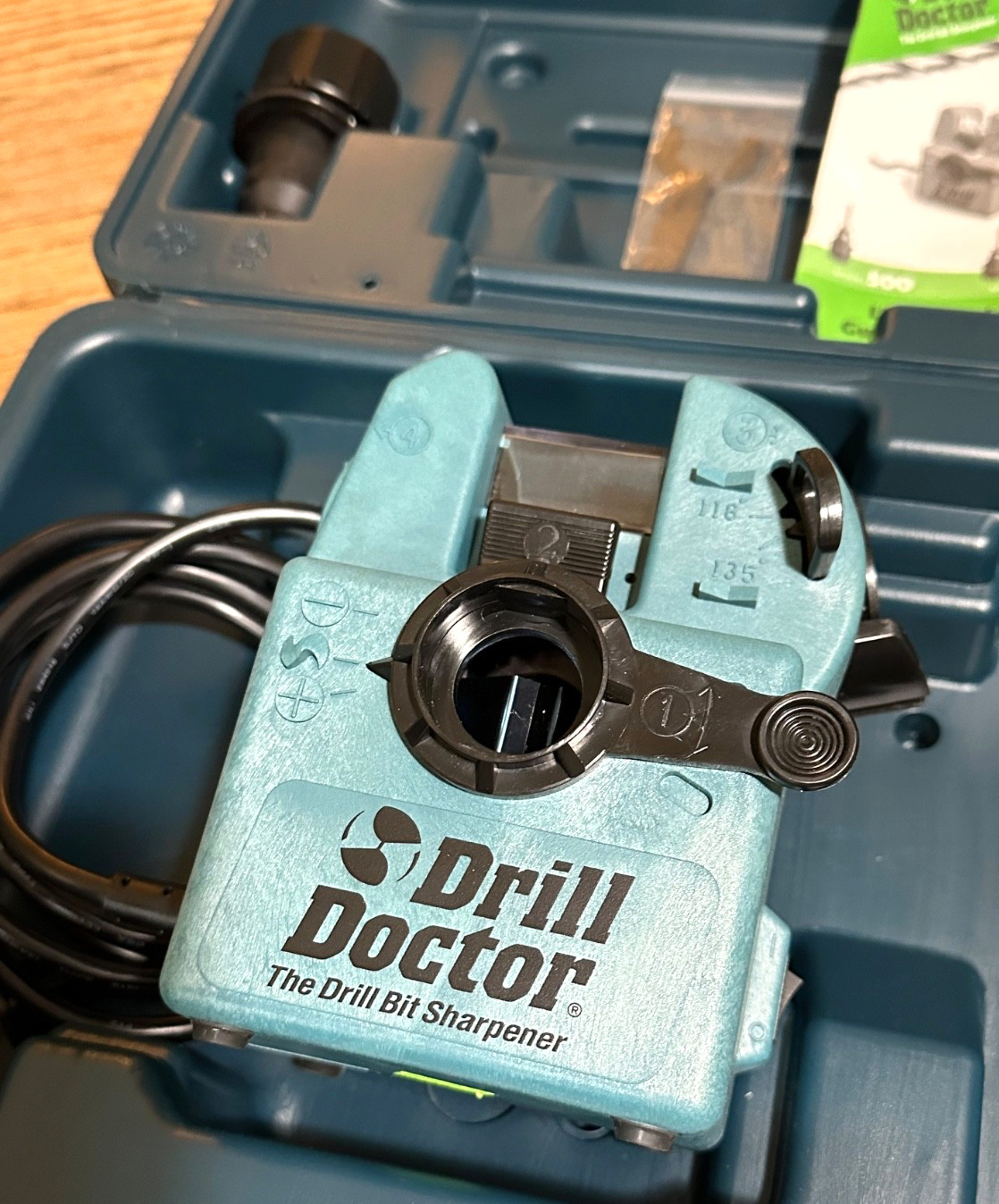 Drill Doctor Bit Sharpener Electric Grinding Stone Twist Sharping Tool Set Case