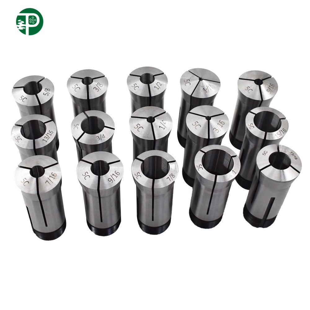 15 Pcs 5C Round Collet Set Fractional 1/8" to 1" High Precision Lathe