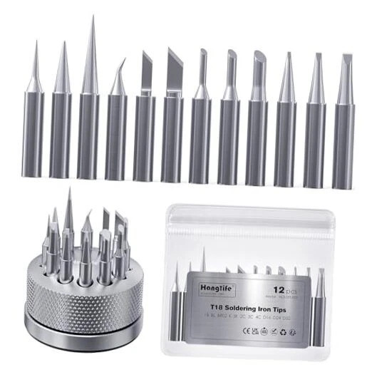 T18 Soldering Iron Tips with Tip Holder for Hakko FX-888D FX Kit 1 With Holder