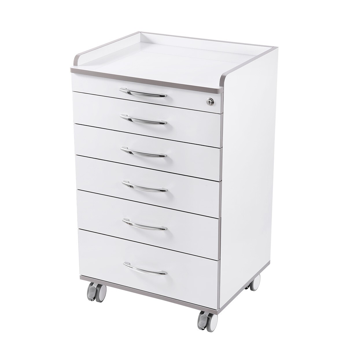 5 Drawers Dental Medical Storage Cabinet Mobile Rolling Utility Storage Cart