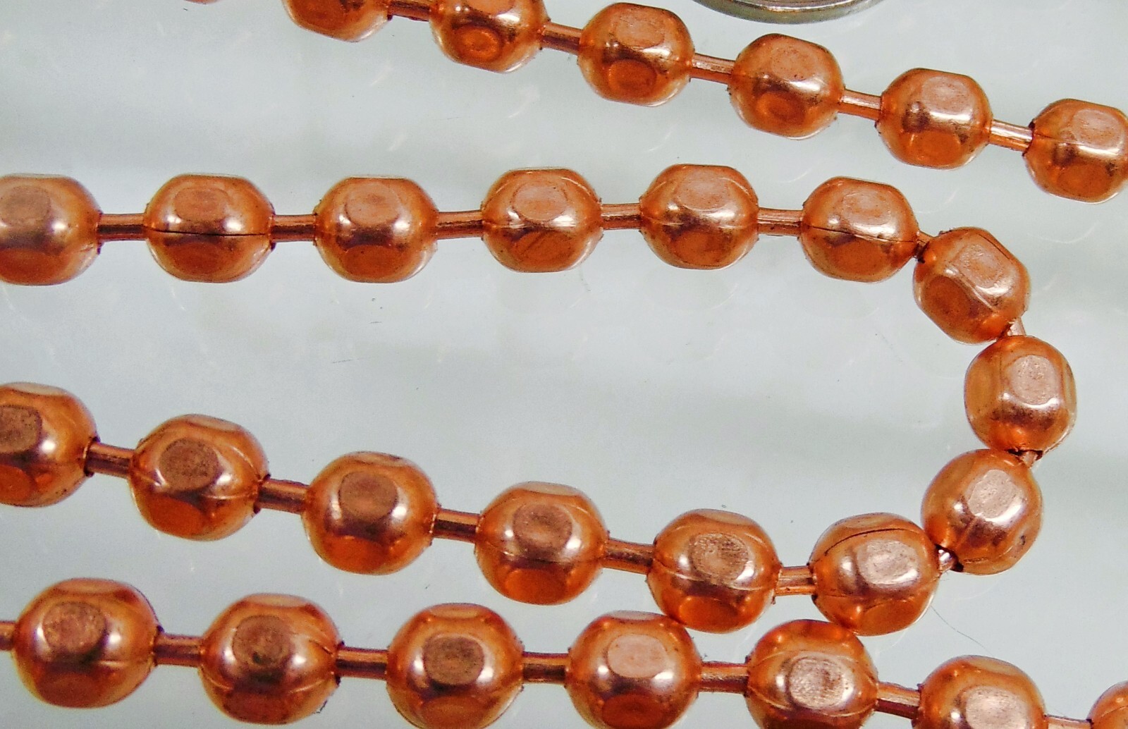 COPPER Ball Chain NECKLACES ~ Faceted 6.3mm bead ~ #13 size Various Lengths