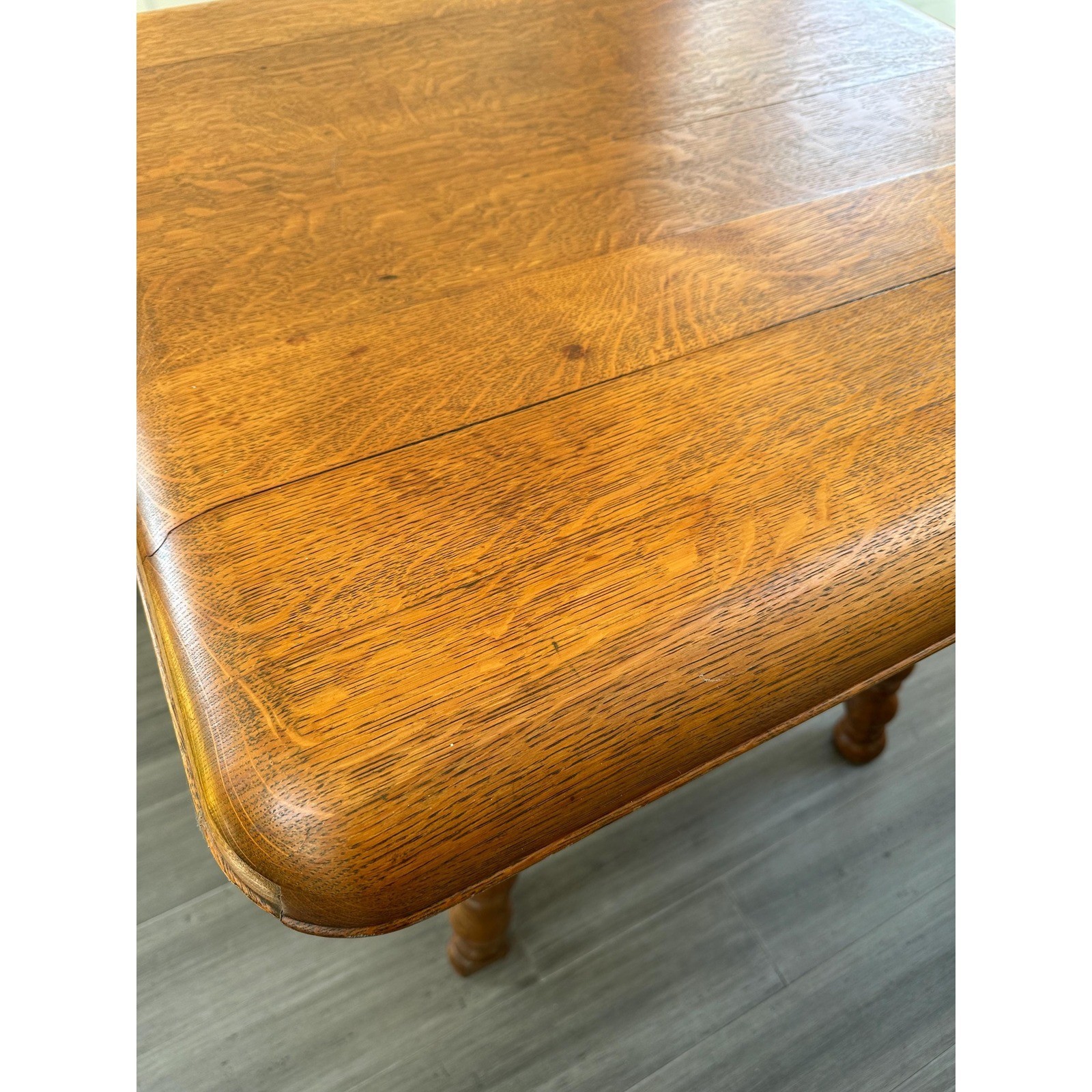 Vtg Oak Barley Twist Table Jacobean Revival Square End Table 29"x29" Solid Oak