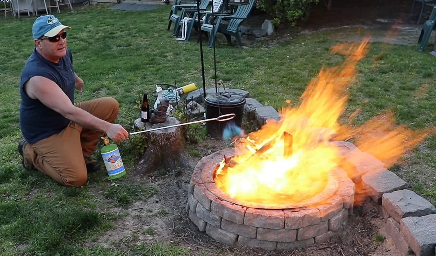 1 lb Tank Propane Fire Starter Torch for Firepits, Charcoal Grills, Wood Oven