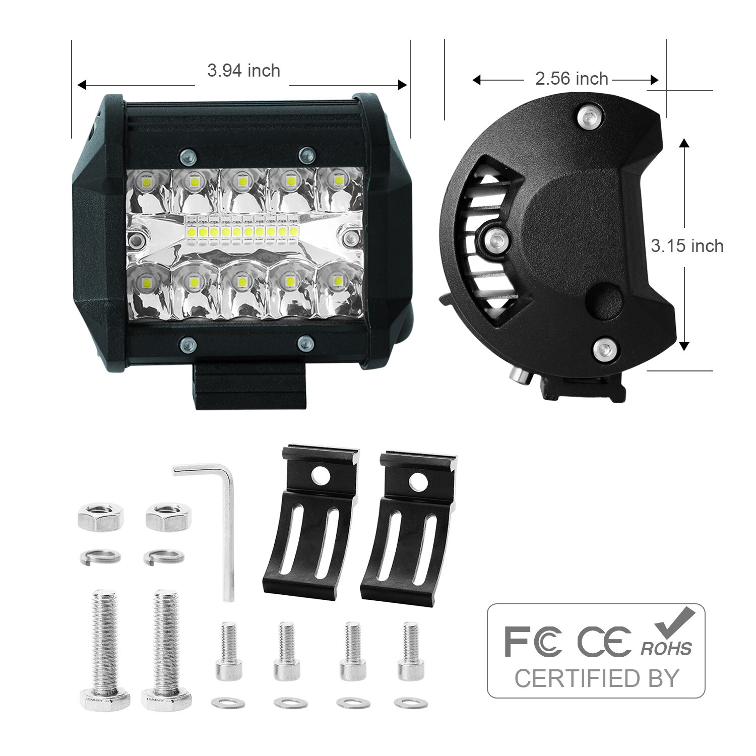 52'' LED Light Bar + 22'' + 4" Pods Combo Kit for Jeep Wrangler JK TJ JT Patriot