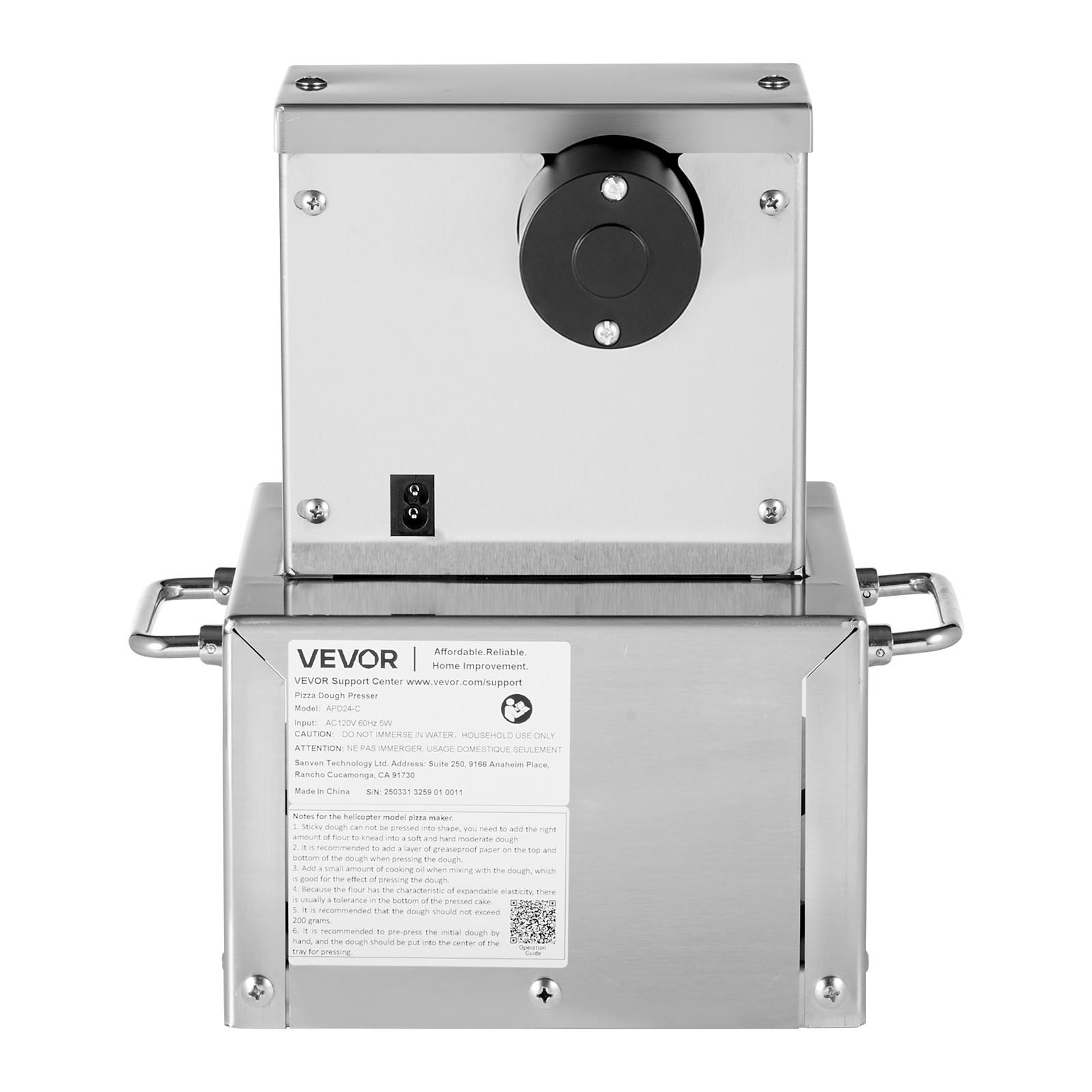 VEVOR 6" Electric Pizza Dough Press Machine Pizza Pastry Sheeter Stainless Steel