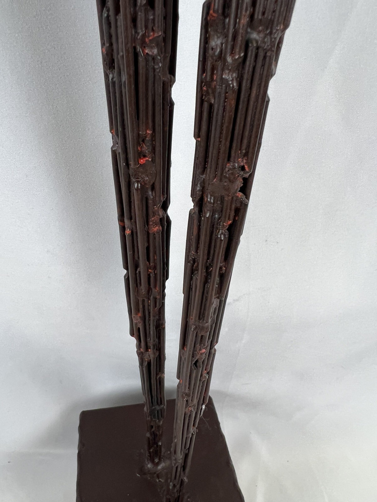 Brutalist Male Welded Nail Art Sculpture Modernist Metal 27” Giacometti Style