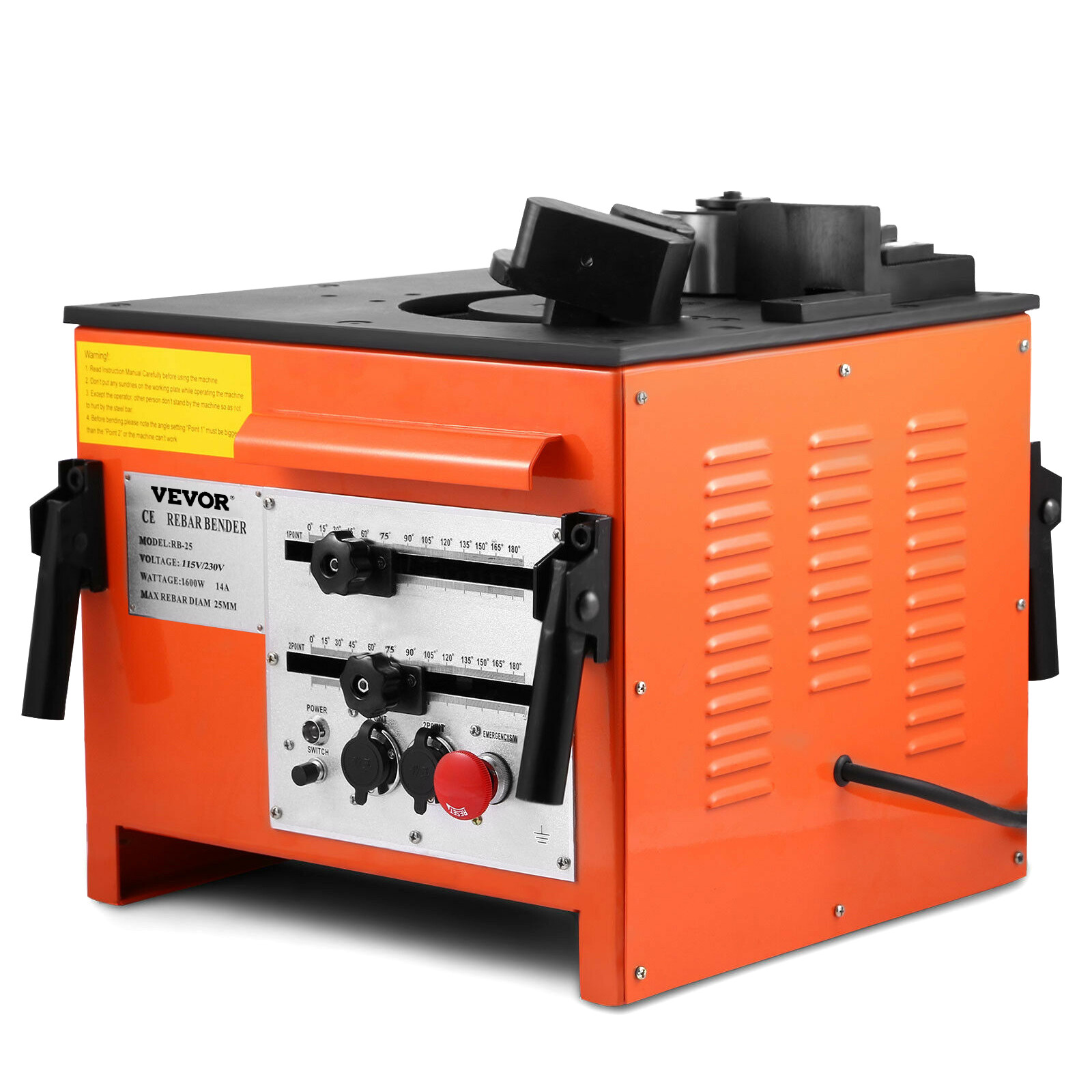 VEVOR 1" #8 Electric Rebar Bender w/ 2 Foot Controls RB-25 Bending Machine