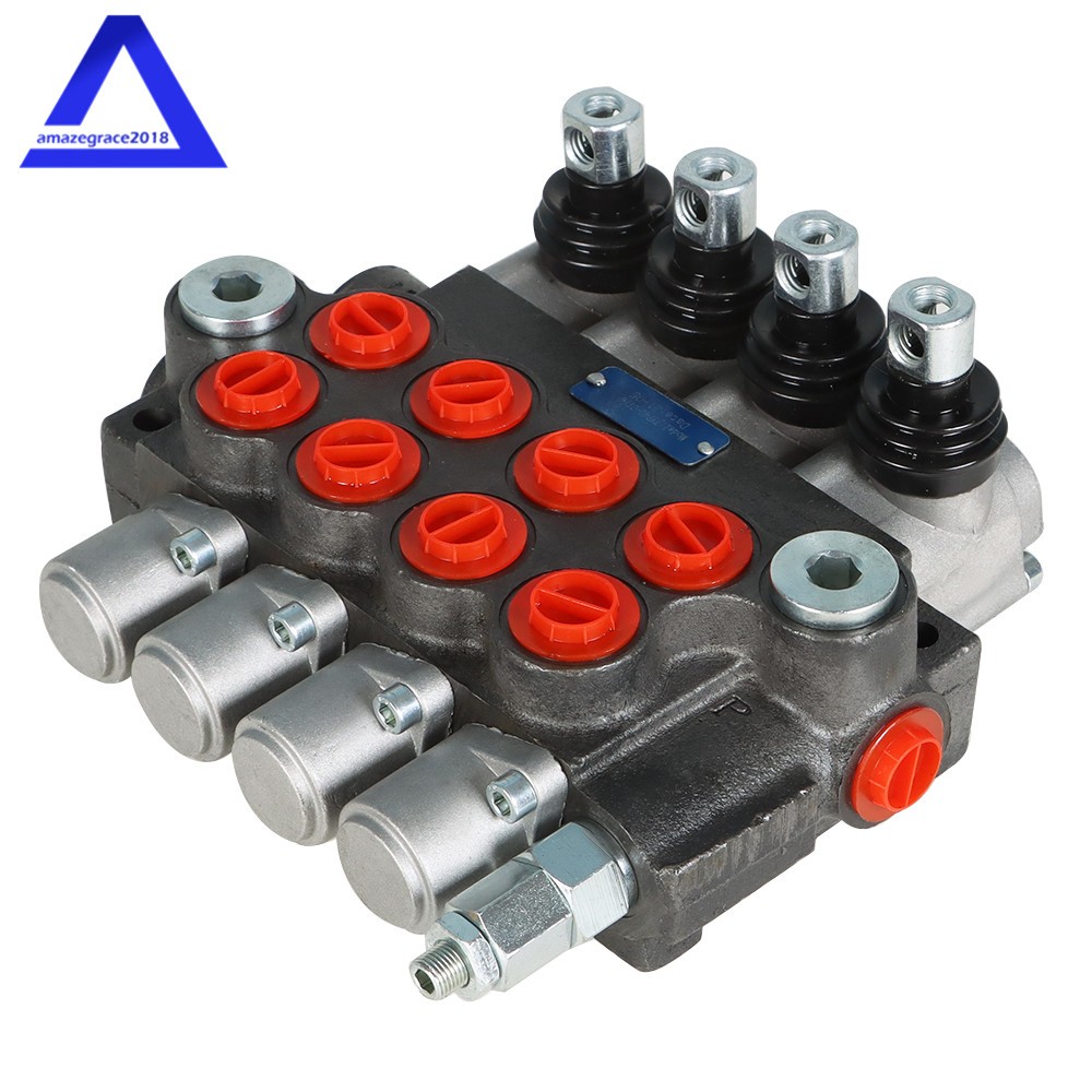 4 Spool Hydraulic Directional Control Valve 11gpm, Double Acting Cylinder BSPP