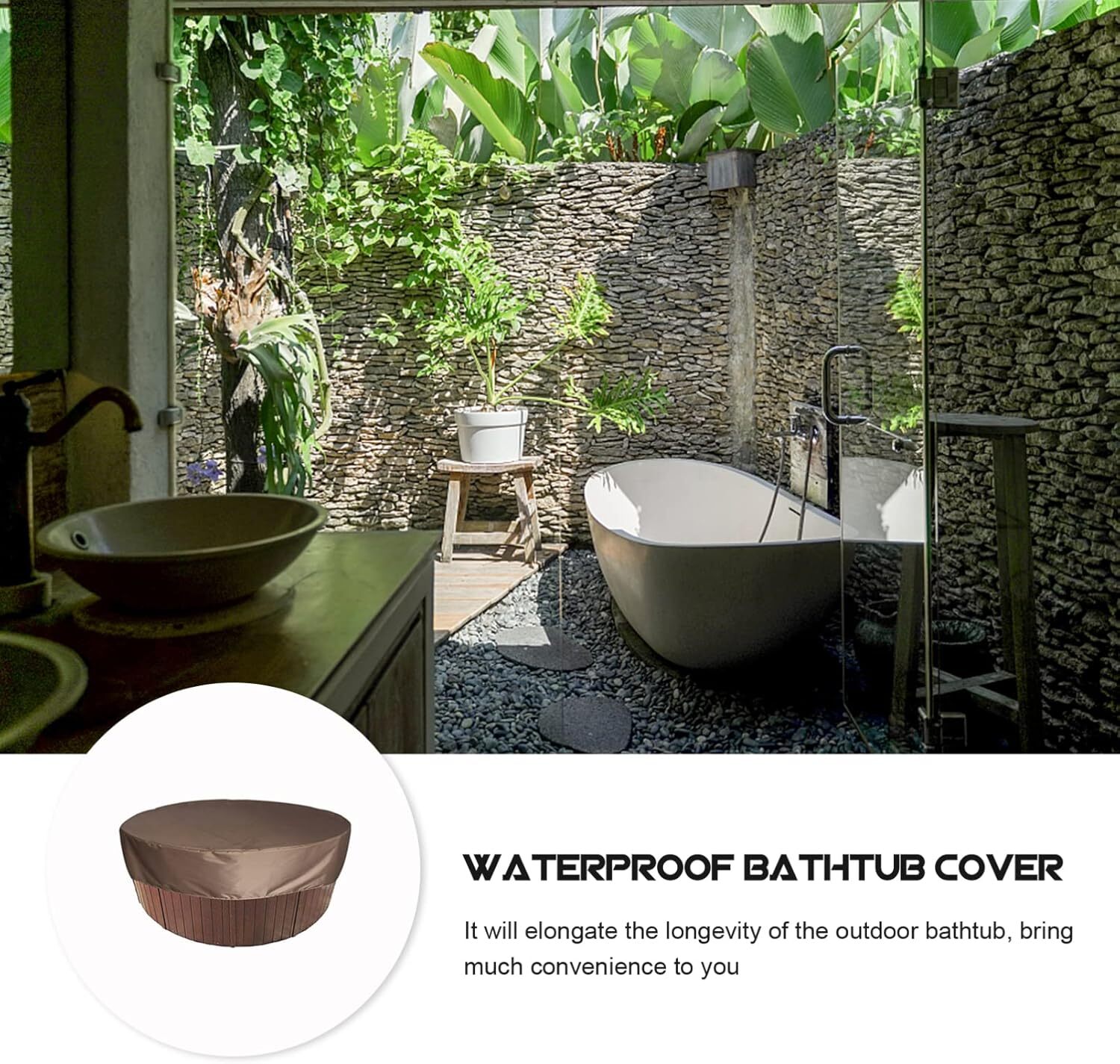 Round Hot Tub Cover Pool Water- Solar Spa Thermal Coffee