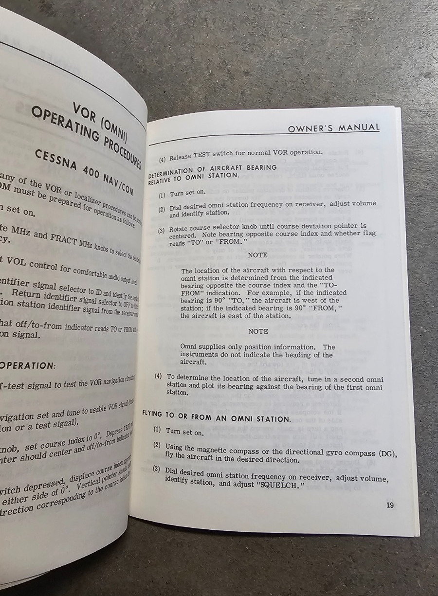 Cessna 400 Series Avionic Communications & Navigation Equipment Owner's Manual