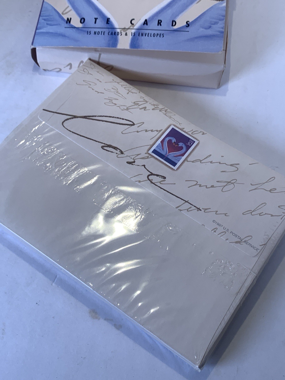 1997 Love Swans Postal Stationery Note Cards Envelopes Sealed NOS Vintage