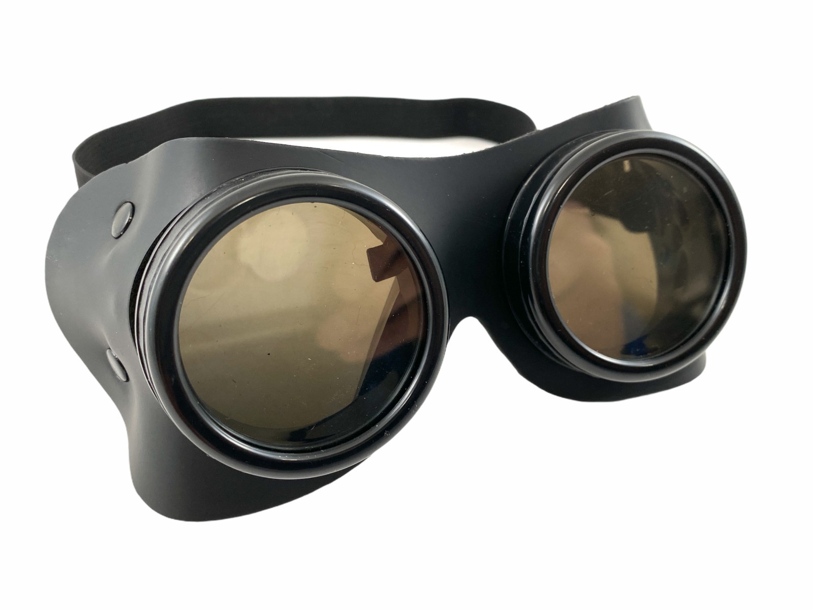 Leather Goggles Steampunk Black Cyber Motorcycle Flying Vintage Pilot Biker