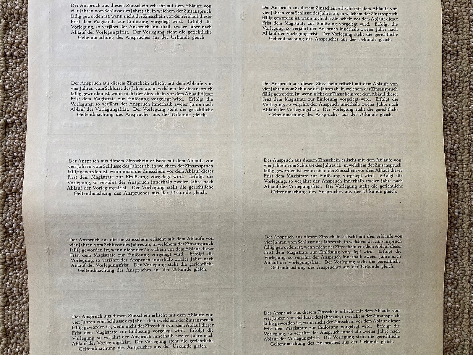 ORIGINAL - (OBSOLETE) GERMAN WEIMAR REPUBLIC BOND FOR STETTIN,GERMANY 2000 MARKS